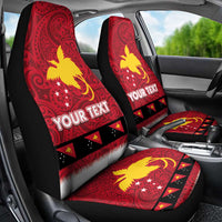 Papua New Guinea Merry Christmas Car Seat Cover Santa Suit Style With Melanesian Pattern LT03 - Polynesian Pride