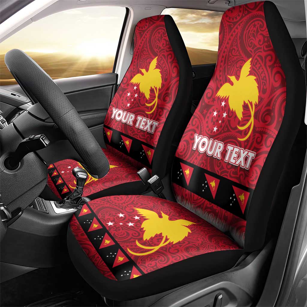Papua New Guinea Merry Christmas Car Seat Cover Santa Suit Style With Melanesian Pattern LT03 - Polynesian Pride