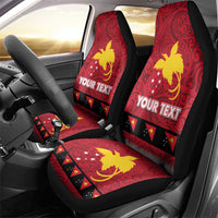 Papua New Guinea Merry Christmas Car Seat Cover Santa Suit Style With Melanesian Pattern LT03 - Polynesian Pride