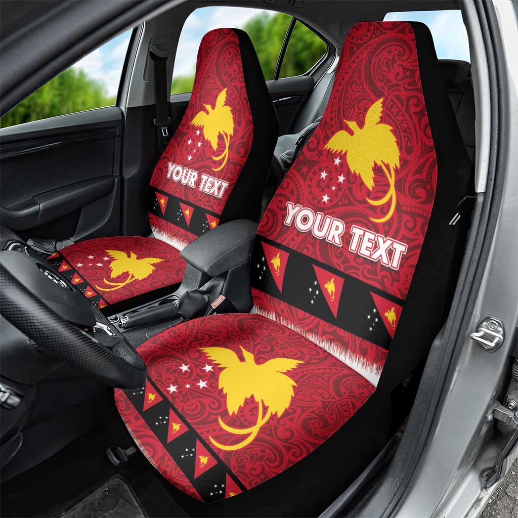 Papua New Guinea Merry Christmas Car Seat Cover Santa Suit Style With Melanesian Pattern LT03 - Polynesian Pride