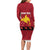 Papua New Guinea Merry Christmas Family Matching Long Sleeve Bodycon Dress and Hawaiian Shirt Santa Suit Style With Melanesian Pattern