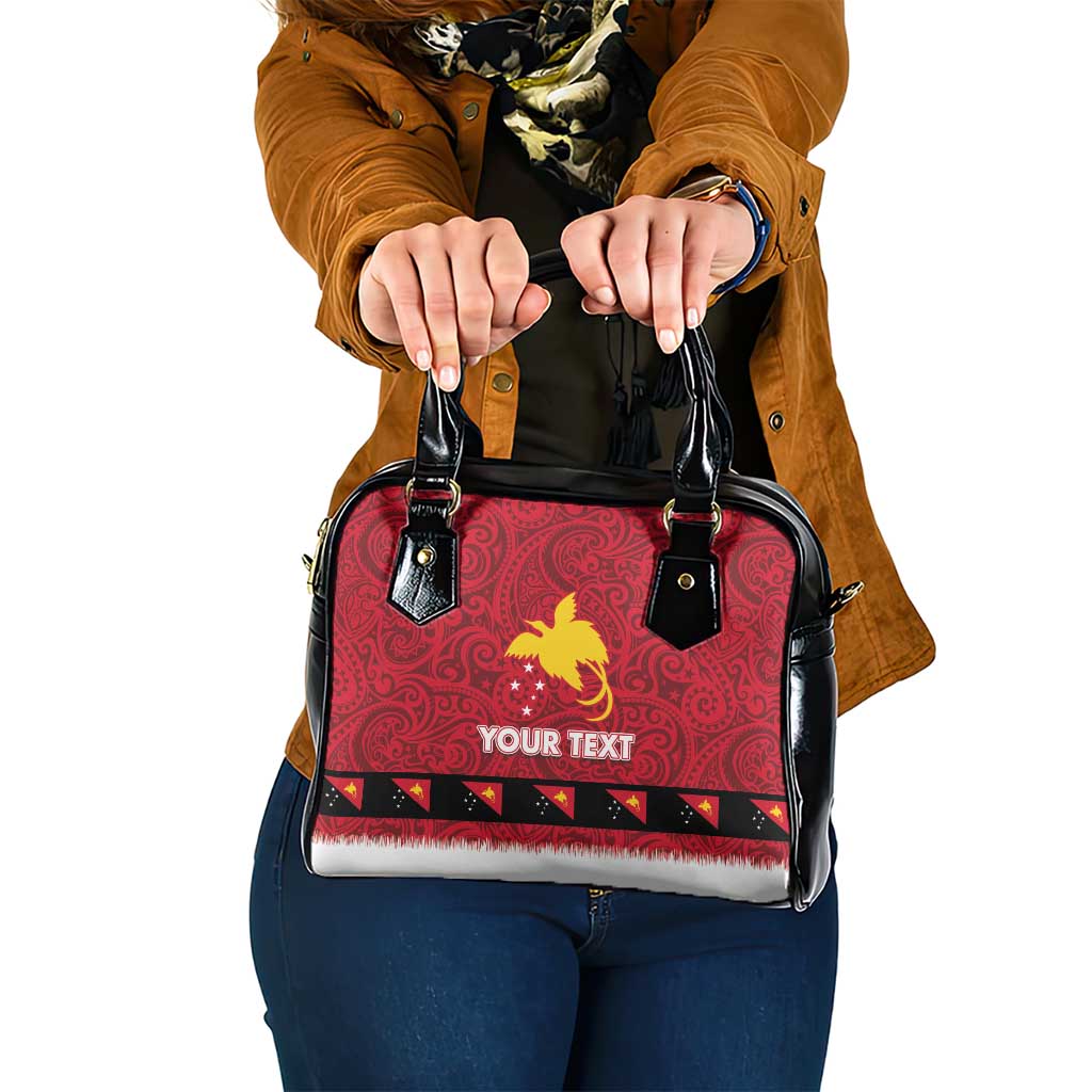 Papua New Guinea Merry Christmas Shoulder Handbag Santa Suit Style With Melanesian Pattern LT03 One Size Red - Polynesian Pride