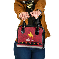 Papua New Guinea Merry Christmas Shoulder Handbag Santa Suit Style With Melanesian Pattern LT03 One Size Red - Polynesian Pride