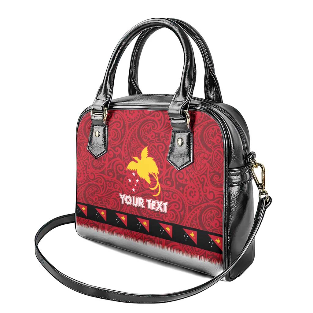 Papua New Guinea Merry Christmas Shoulder Handbag Santa Suit Style With Melanesian Pattern LT03 - Polynesian Pride