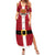 Papua New Guinea Merry Christmas Summer Maxi Dress Santa Suit Style With Melanesian Pattern