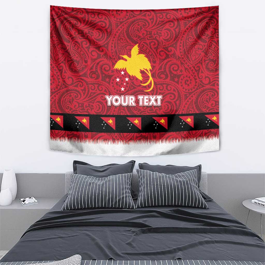 Papua New Guinea Merry Christmas Tapestry Santa Suit Style With Melanesian Pattern LT03 - Polynesian Pride