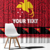 Papua New Guinea Merry Christmas Window Curtain Santa Suit Style With Melanesian Pattern LT03 - Polynesian Pride