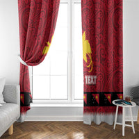 Papua New Guinea Merry Christmas Window Curtain Santa Suit Style With Melanesian Pattern LT03 - Polynesian Pride