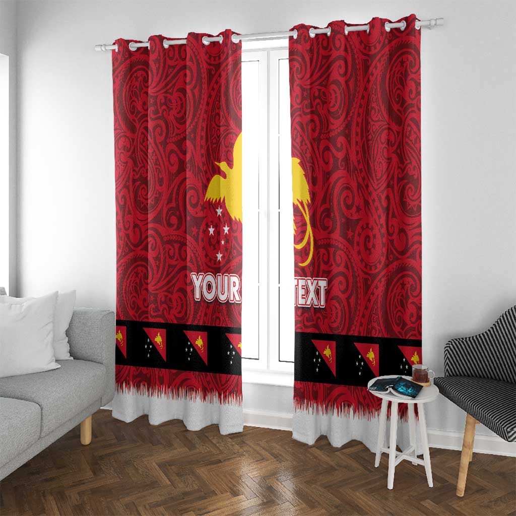 Papua New Guinea Merry Christmas Window Curtain Santa Suit Style With Melanesian Pattern LT03 With Grommets Red - Polynesian Pride
