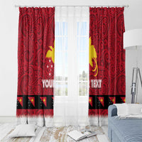 Papua New Guinea Merry Christmas Window Curtain Santa Suit Style With Melanesian Pattern LT03 - Polynesian Pride
