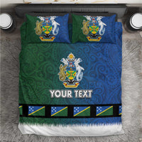Solomon Islands Merry Christmas Bedding Set Santa Suit Style With Melanesian Pattern LT03 Green - Polynesian Pride
