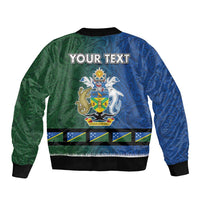 Solomon Islands Merry Christmas Bomber Jacket Santa Suit Style With Melanesian Pattern LT03 - Polynesian Pride