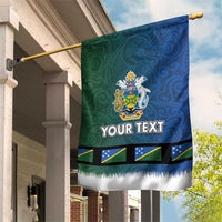 Solomon Islands Merry Christmas Garden Flag Santa Suit Style With Melanesian Pattern LT03 House Flag Green - Polynesian Pride
