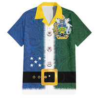 Solomon Islands Merry Christmas Hawaiian Shirt Santa Suit Style With Melanesian Pattern LT03 Green - Polynesian Pride