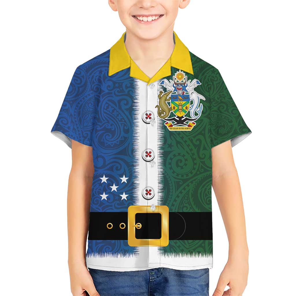 Solomon Islands Merry Christmas Hawaiian Shirt Santa Suit Style With Melanesian Pattern LT03 - Polynesian Pride