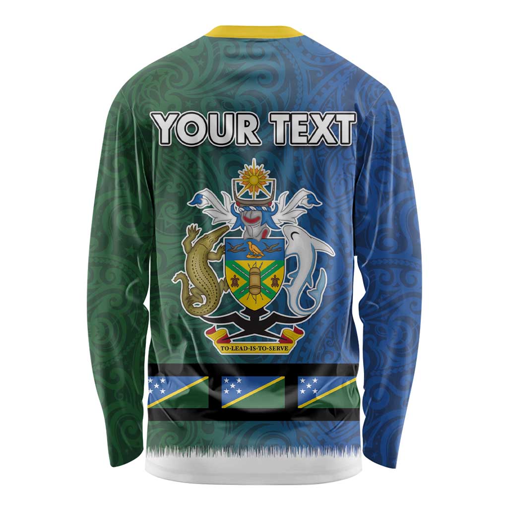 Solomon Islands Merry Christmas Long Sleeve Shirt Santa Suit Style With Melanesian Pattern LT03 - Polynesian Pride