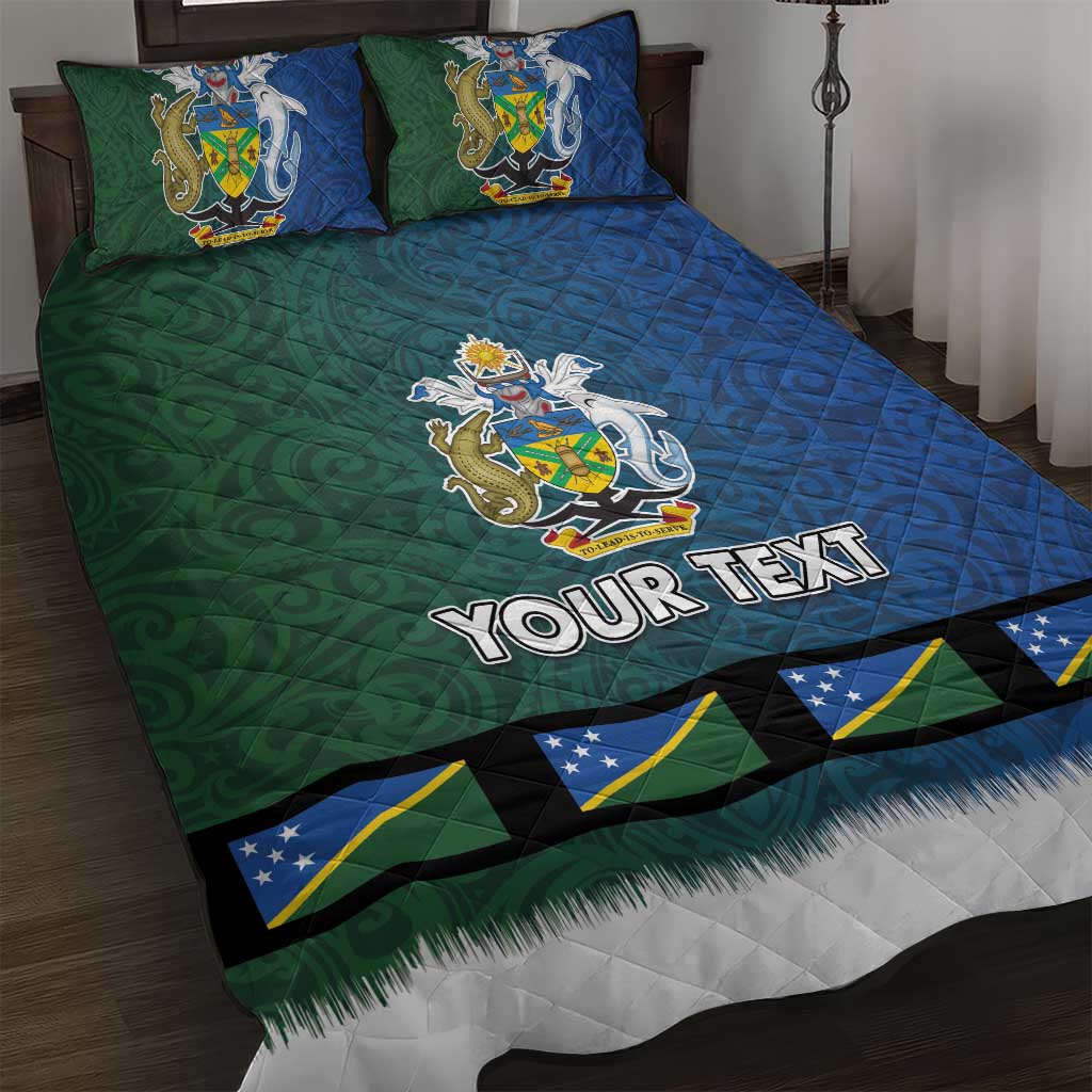 Solomon Islands Merry Christmas Quilt Bed Set Santa Suit Style With Melanesian Pattern LT03 Green - Polynesian Pride