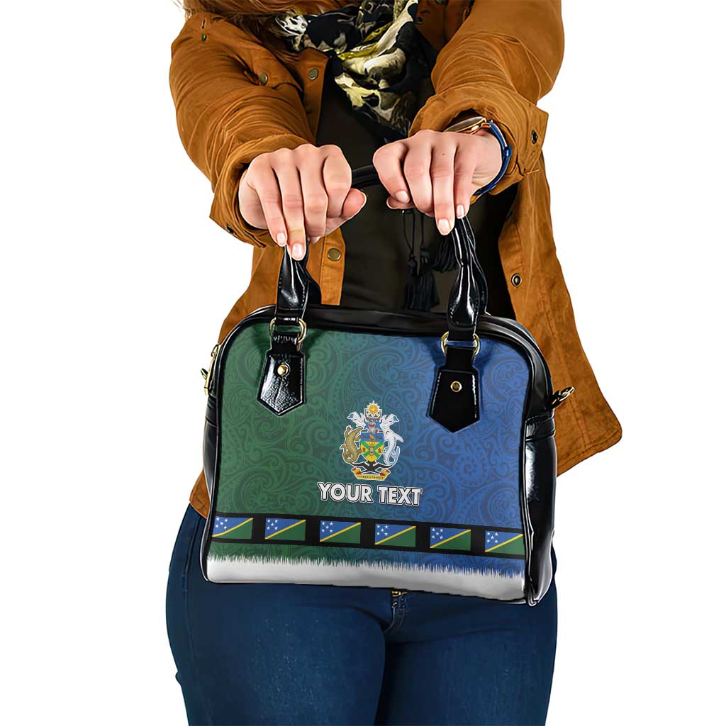 Solomon Islands Merry Christmas Shoulder Handbag Santa Suit Style With Melanesian Pattern LT03 One Size Green - Polynesian Pride
