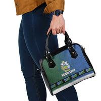 Solomon Islands Merry Christmas Shoulder Handbag Santa Suit Style With Melanesian Pattern LT03 - Polynesian Pride