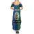 Solomon Islands Merry Christmas Summer Maxi Dress Santa Suit Style With Melanesian Pattern