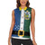 Solomon Islands Merry Christmas Women Sleeveless Polo Shirt Santa Suit Style With Melanesian Pattern