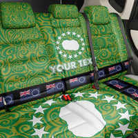 Cook Islands Merry Christmas Back Car Seat Cover Santa Suit Style With Polynesian Pattern LT03 - Polynesian Pride