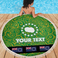 Cook Islands Merry Christmas Beach Blanket Santa Suit Style With Polynesian Pattern LT03 - Polynesian Pride