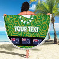 Cook Islands Merry Christmas Beach Blanket Santa Suit Style With Polynesian Pattern LT03 - Polynesian Pride