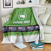 Cook Islands Merry Christmas Blanket Santa Suit Style With Polynesian Pattern LT03 Green - Polynesian Pride