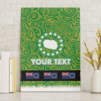 Cook Islands Merry Christmas Canvas Wall Art Santa Suit Style With Polynesian Pattern LT03 Without Frame Green - Polynesian Pride