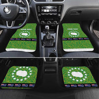 Cook Islands Merry Christmas Car Mats Santa Suit Style With Polynesian Pattern LT03 Set 4pcs Green - Polynesian Pride