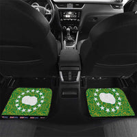 Cook Islands Merry Christmas Car Mats Santa Suit Style With Polynesian Pattern LT03 Set 2pcs - Back Green - Polynesian Pride