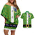 Cook Islands Merry Christmas Couples Matching Off Shoulder Short Dress and Hawaiian Shirt Santa Suit Style With Polynesian Pattern