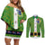 Cook Islands Merry Christmas Couples Matching Off Shoulder Short Dress and Long Sleeve Button Shirt Santa Suit Style With Polynesian Pattern