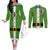 Cook Islands Merry Christmas Couples Matching Off The Shoulder Long Sleeve Dress and Long Sleeve Button Shirt Santa Suit Style With Polynesian Pattern