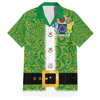 Cook Islands Merry Christmas Hawaiian Shirt Santa Suit Style With Polynesian Pattern LT03 Green - Polynesian Pride