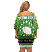 Cook Islands Merry Christmas Off Shoulder Short Dress Santa Suit Style With Polynesian Pattern LT03 - Polynesian Pride