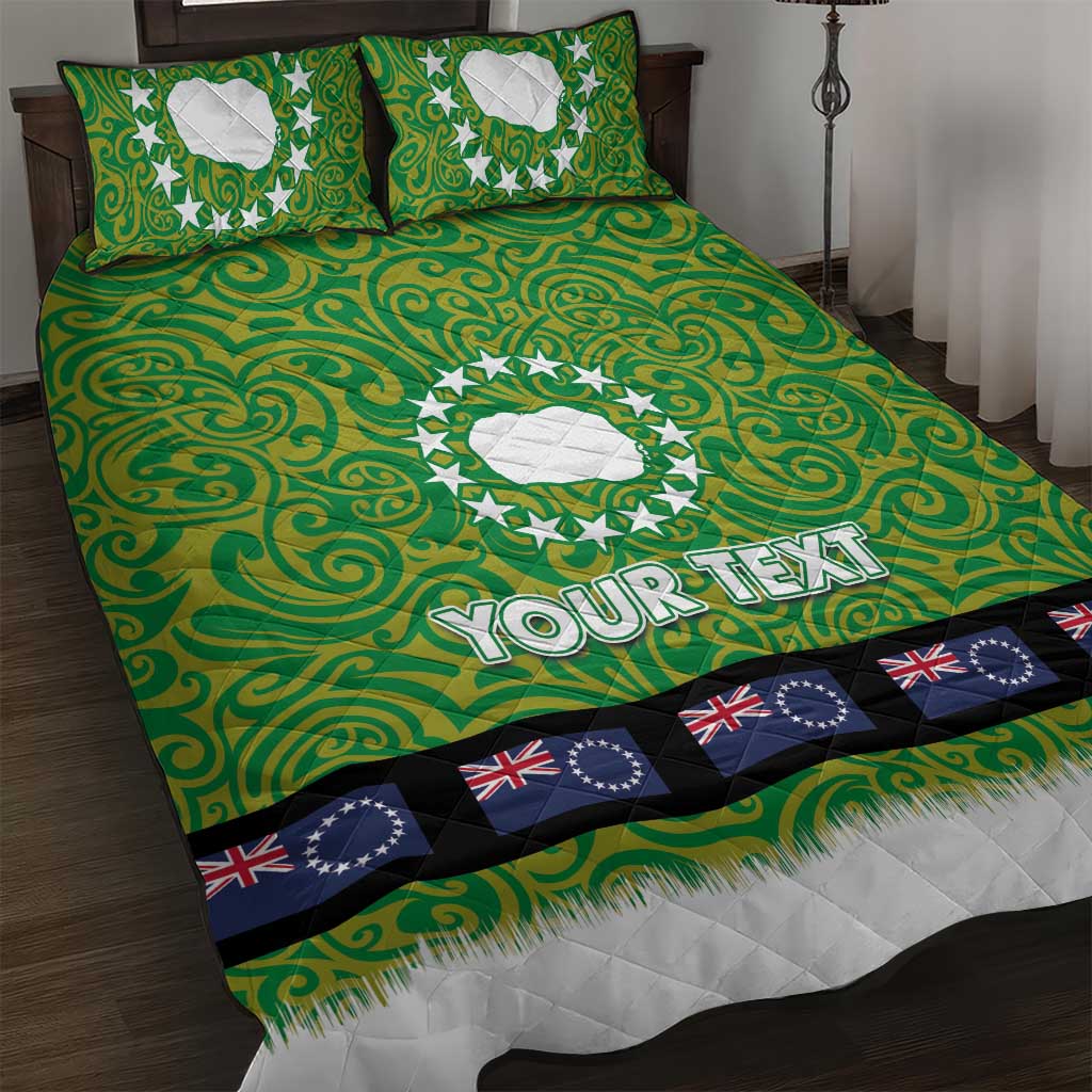 Cook Islands Merry Christmas Quilt Bed Set Santa Suit Style With Polynesian Pattern LT03 Green - Polynesian Pride