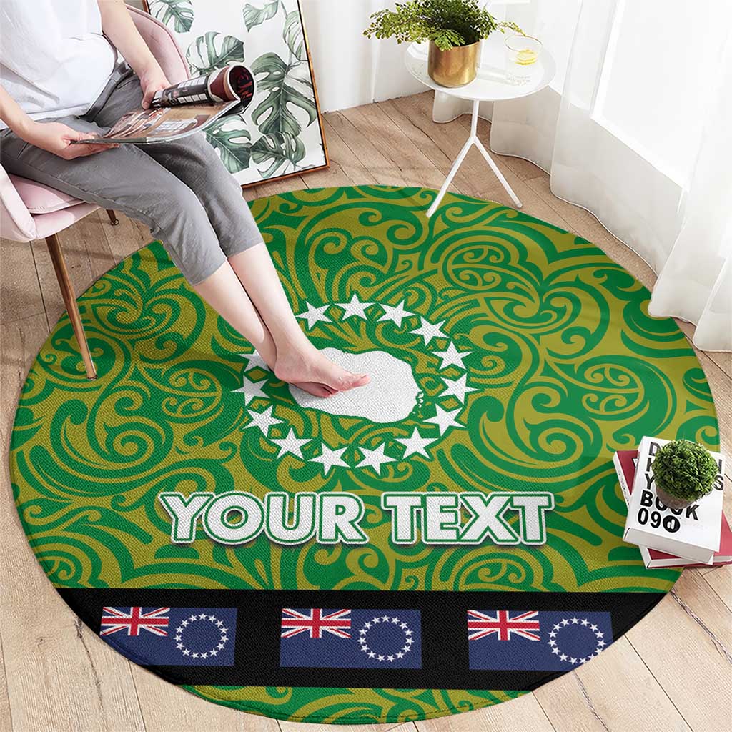 Cook Islands Merry Christmas Round Carpet Santa Suit Style With Polynesian Pattern LT03 - Polynesian Pride