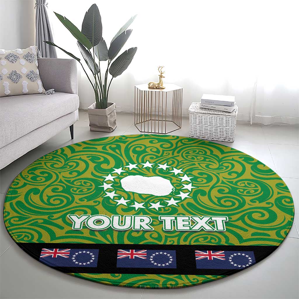 Cook Islands Merry Christmas Round Carpet Santa Suit Style With Polynesian Pattern LT03 - Polynesian Pride