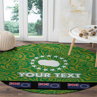 Cook Islands Merry Christmas Round Carpet Santa Suit Style With Polynesian Pattern LT03 - Polynesian Pride