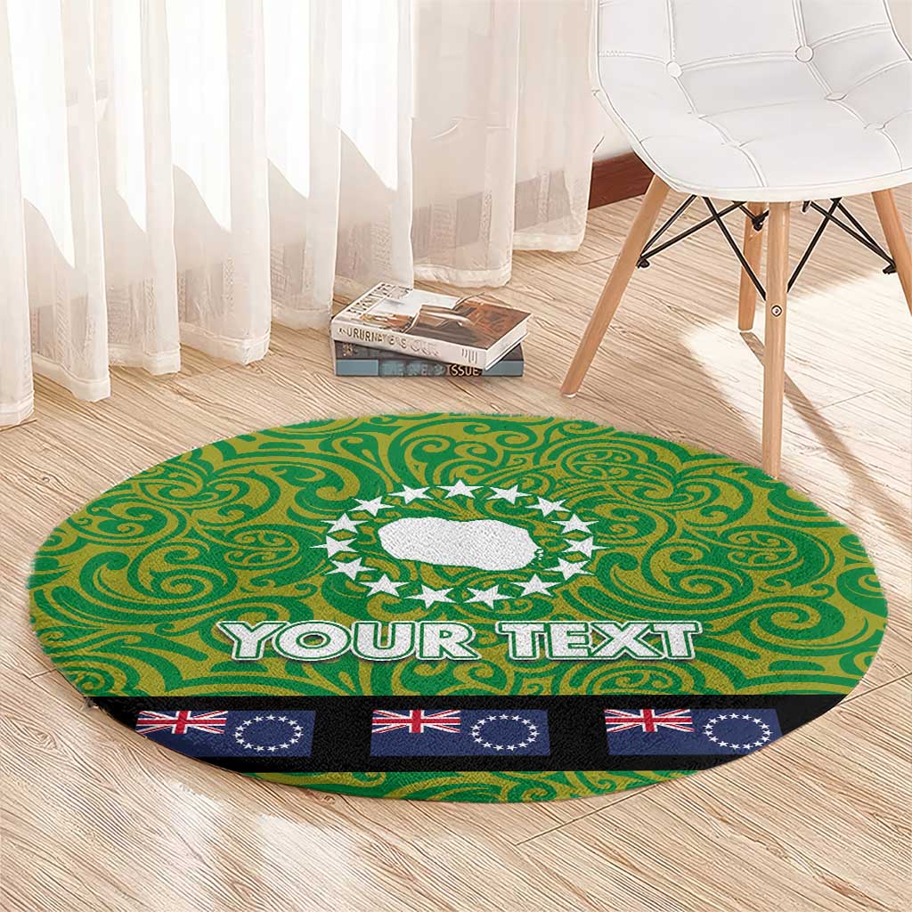 Cook Islands Merry Christmas Round Carpet Santa Suit Style With Polynesian Pattern LT03 - Polynesian Pride