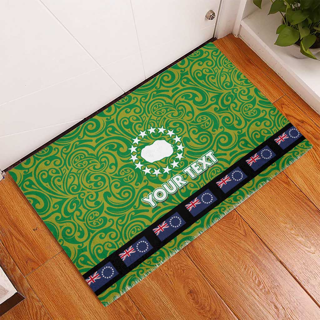 Cook Islands Merry Christmas Rubber Doormat Santa Suit Style With Polynesian Pattern LT03 - Polynesian Pride