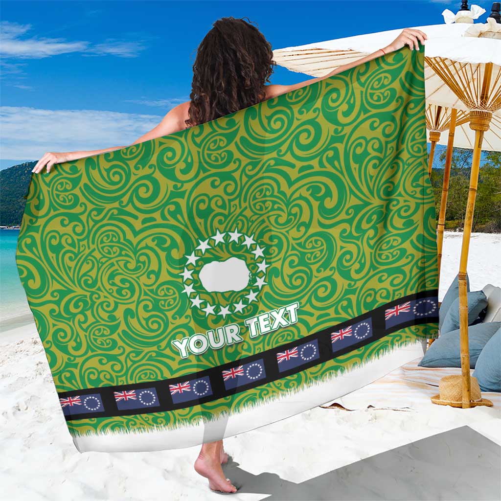 Cook Islands Merry Christmas Sarong Santa Suit Style With Polynesian Pattern LT03 One Size 44 x 66 inches Green - Polynesian Pride