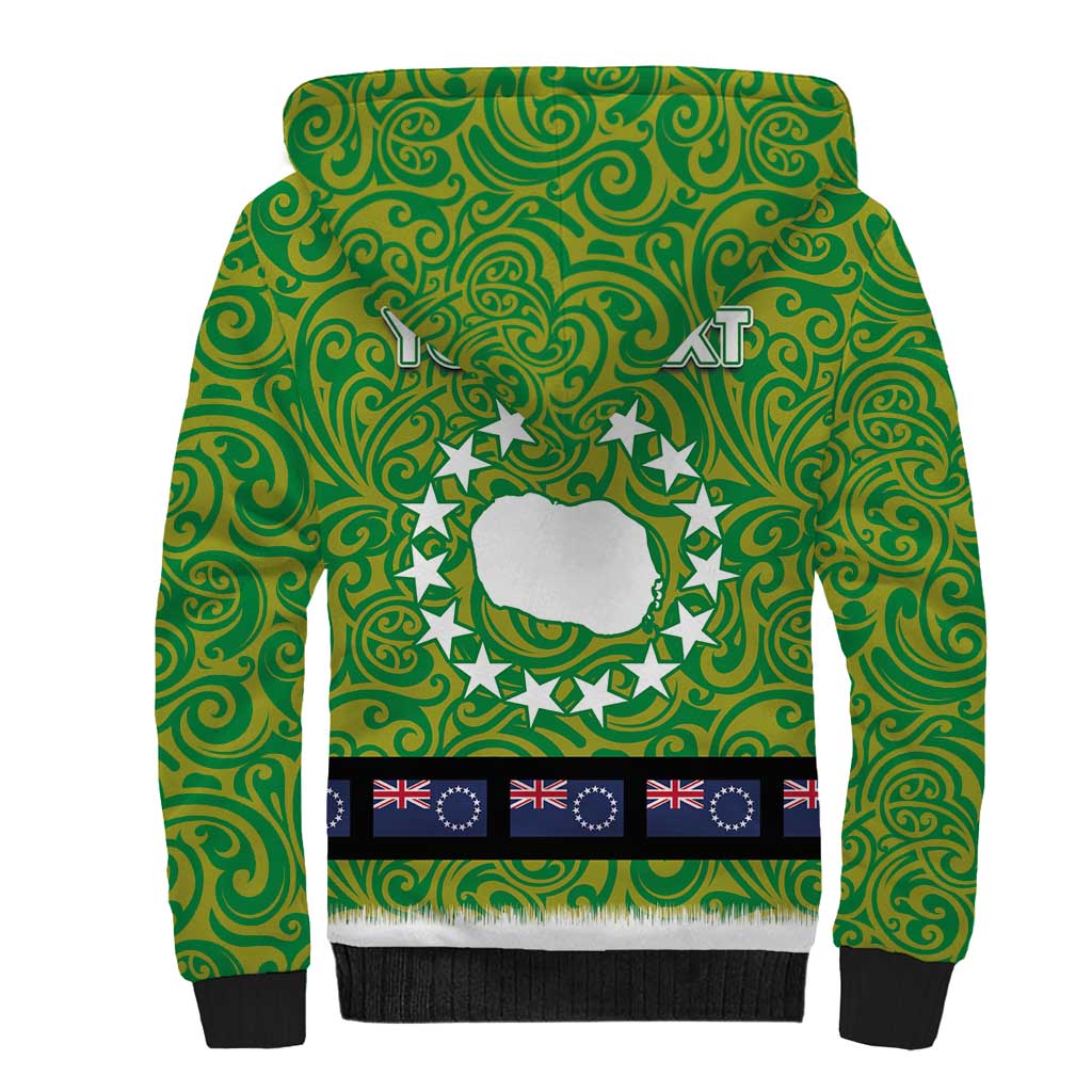 Cook Islands Merry Christmas Sherpa Hoodie Santa Suit Style With Polynesian Pattern LT03 - Polynesian Pride
