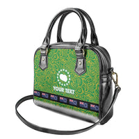 Cook Islands Merry Christmas Shoulder Handbag Santa Suit Style With Polynesian Pattern LT03 - Polynesian Pride