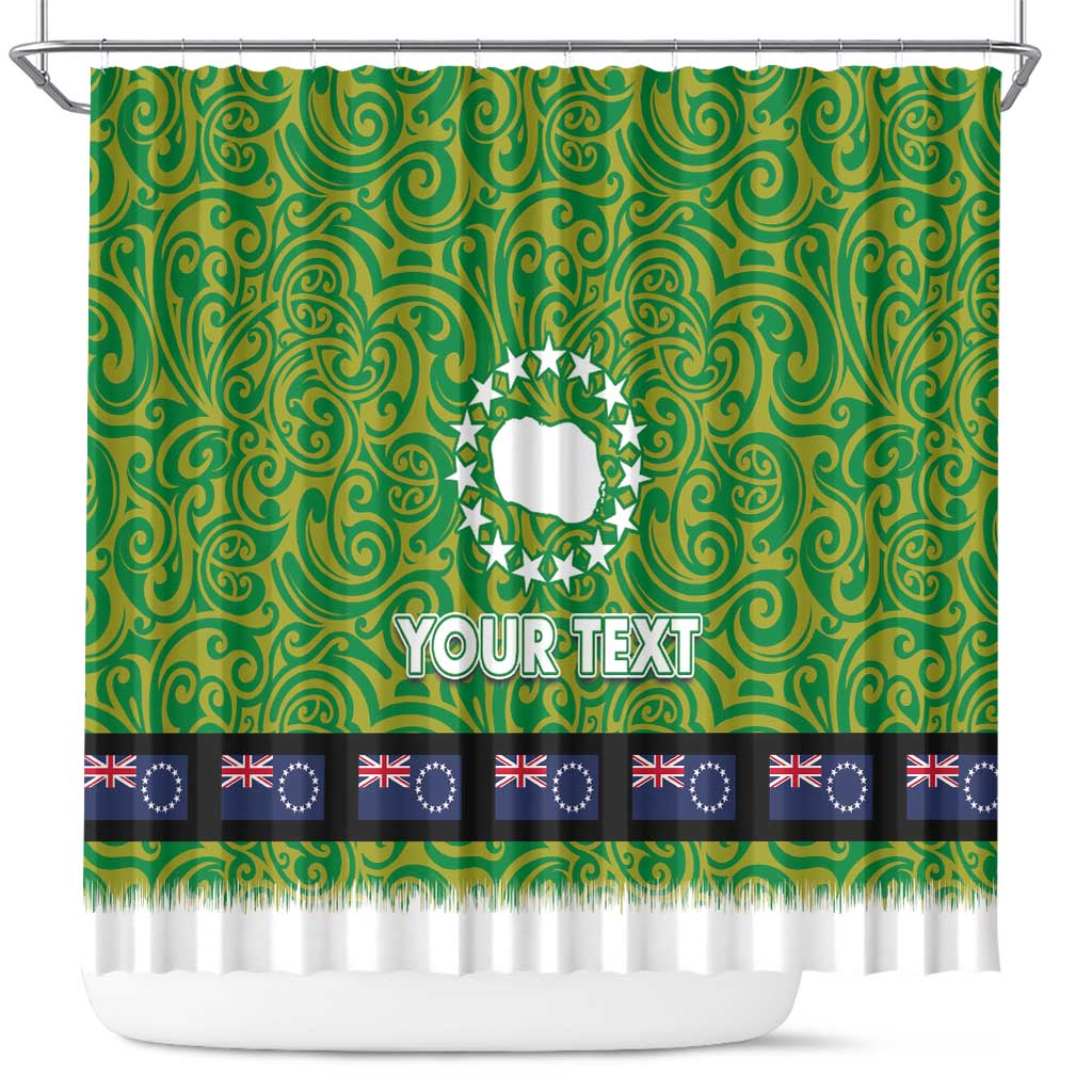 Cook Islands Merry Christmas Shower Curtain Santa Suit Style With Polynesian Pattern LT03 Green - Polynesian Pride