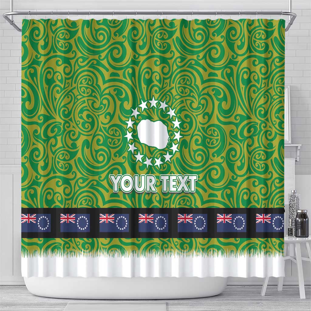 Cook Islands Merry Christmas Shower Curtain Santa Suit Style With Polynesian Pattern LT03 - Polynesian Pride