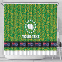 Cook Islands Merry Christmas Shower Curtain Santa Suit Style With Polynesian Pattern LT03 - Polynesian Pride