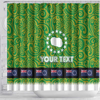 Cook Islands Merry Christmas Shower Curtain Santa Suit Style With Polynesian Pattern LT03 - Polynesian Pride